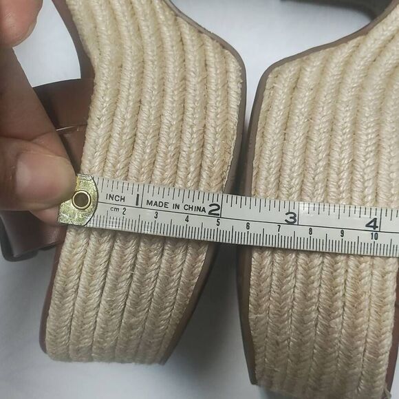 Marc Fisher corksole summer leather platform Y2K sandals high heel wedge espadri - Picture 5 of 9